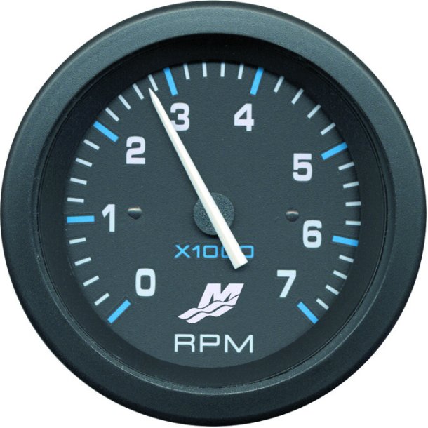TACHOMETER KIT (0-7000 RPM) Black Face, Blue Graduations, Black Bezel