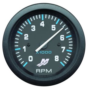 TACHOMETER KIT (0-8000 RPM) Black Face, Blue Graduations, Black Bezel