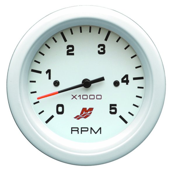 TACHOMETER KIT (0-5000 RPM) White Face, Black Graduations, White Bezel