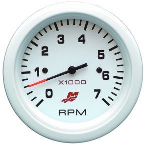 TACHOMETER KIT (0-7000 RPM) White Face, Black Graduations, White Bezel