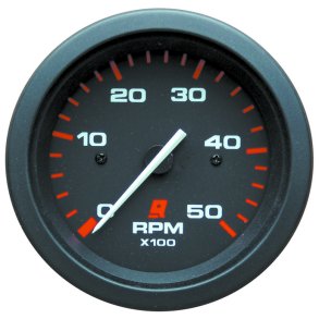 TACHOMETER KIT (0-5000 RPM) Black Face, Red Graduations, Black Bezel
