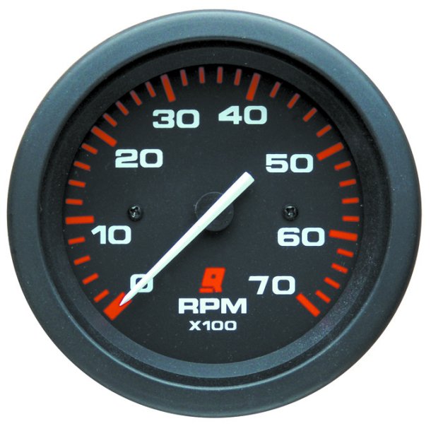 TACHOMETER KIT (0-7000 RPM) Black Face, Red Graduations, Black Bezel