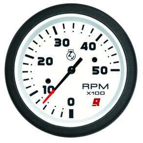 TACHOMETER KIT (0-5000 RPM) White Face, Black Graduations, Black Bezel