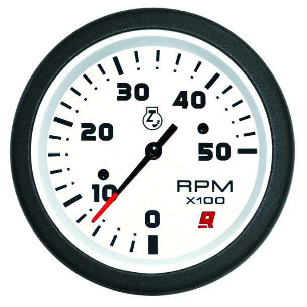 TACHOMETER KIT (0-5000 RPM) White Face, Black Graduations, Black Bezel