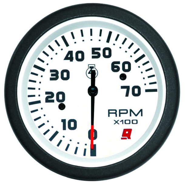 TACHOMETER KIT (0-7000 RPM) White Face, Black Graduations, Black Bezel