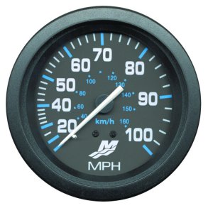 SPEEDOMETER KIT (0-100 MPH) Black Face, Blue Graduations, Black Bezel