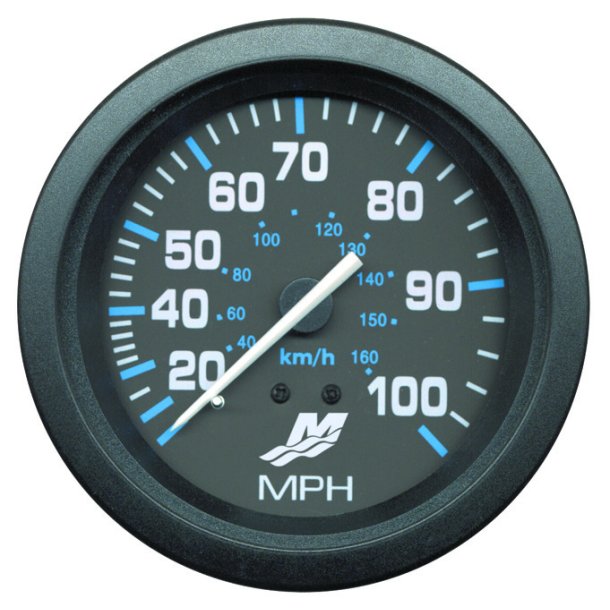 SPEEDOMETER KIT (0-100 MPH) Black Face, Blue Graduations, Black Bezel