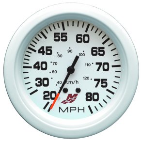 SPEEDOMETER KIT (0-80 MPH) White Face, Black Graduations, White Bezel