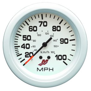 SPEEDOMETER KIT (0-100 MPH) White Face, Black Graduations, White Bezel