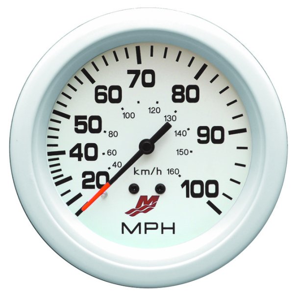 SPEEDOMETER KIT (0-100 MPH) White Face, Black Graduations, White Bezel