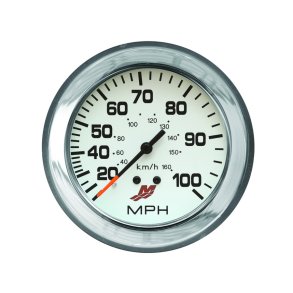 SPEEDOMETER KIT (0-100 MPH) White Face, Black Graduations, Chrome Bezel