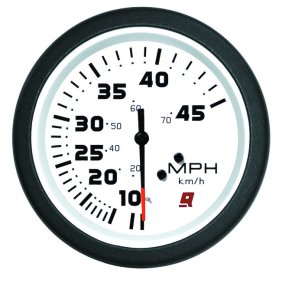 SPEEDOMETER KIT (10-45 MPH) White Face, Black Graduations, Black Bezel