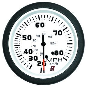 SPEEDOMETER KIT (0-80 MPH) White Face, Black Graduations, Black Bezel