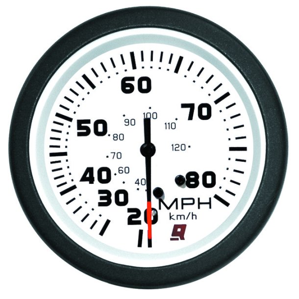 SPEEDOMETER KIT (0-80 MPH) White Face, Black Graduations, Black Bezel