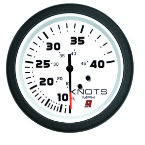 SPEEDOMETER KIT (10-40 Knots) White Face, Black Graduations, Black Bezel