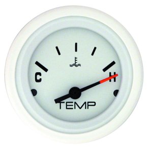 WATER TEMPERATURE GAUGE KIT (100-240 F) White Face, Black Graduations, White Bezel