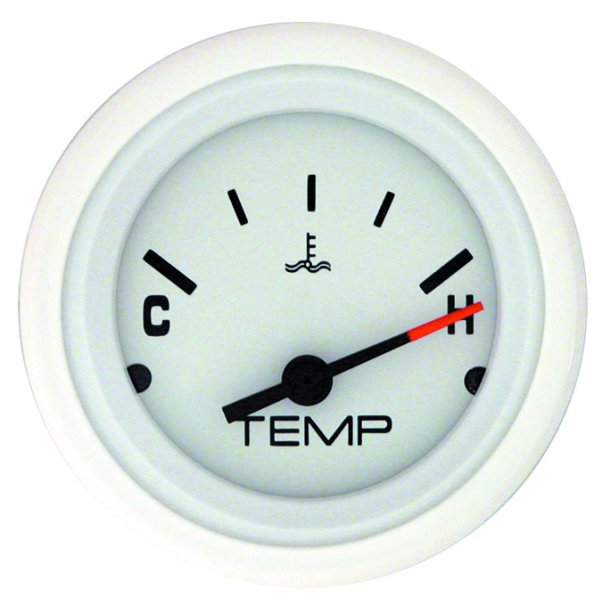 WATER TEMPERATURE GAUGE KIT (100-240 F) White Face, Black Graduations, White Bezel