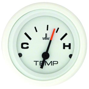 WATER TEMPERATURE GAUGE KIT (60-200 F) White Face, Black Graduations, White Bezel