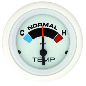 WATER TEMPERATURE GAUGE KIT (100-240 F) Diesel, White Face, Black Graduations, White Bezel
