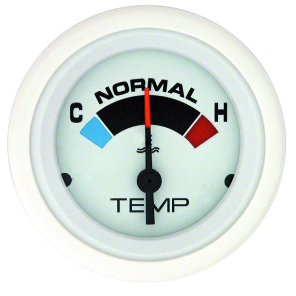 WATER TEMPERATURE GAUGE KIT (100-240 F) Diesel, White Face, Black Graduations, White Bezel