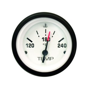 WATER TEMPERATURE GAUGE KIT (100-240 F) White Face, Black Graduations, Black Bezel