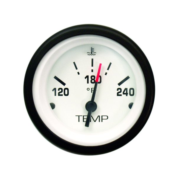 WATER TEMPERATURE GAUGE KIT (100-240 F) White Face, Black Graduations, Black Bezel