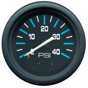 GAUGE KIT Water Pressure (2-40 PSI) Black Face, Blue Graduations, Black Bezel