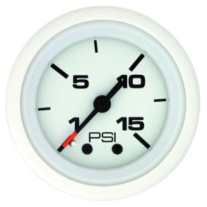 GAUGE Water Pressure (1-15 PSI) White Face, Black Graduations, White Bezel