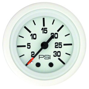 GAUGE KIT Water Pressure (2-30 PSI) White Face, Black Graduations, White Bezel