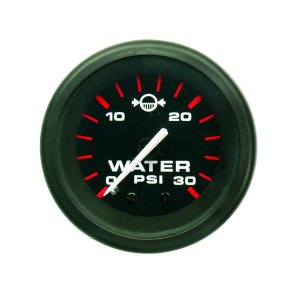 GAUGE KIT Water Pressure (2-30 PSI) Black Face, Red Graduations, Black Bezel