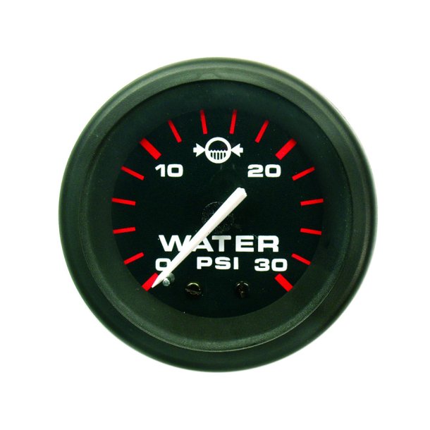 GAUGE KIT Water Pressure (2-30 PSI) Black Face, Red Graduations, Black Bezel
