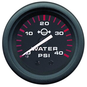 GAUGE KIT Water Pressure (2-40 PSI) Black Face, Red Graduations, Black Bezel