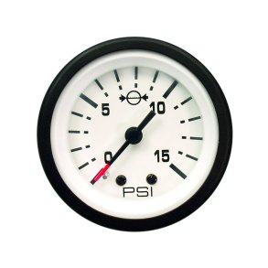 GAUGE KIT Water Pressure (1-15 PSI) White Face, Black Graduations, Black Bezel