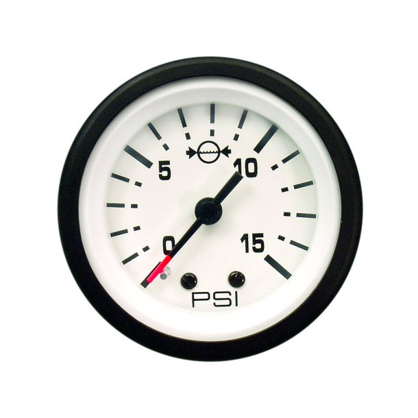 GAUGE KIT Water Pressure (1-15 PSI) White Face, Black Graduations, Black Bezel