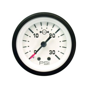 GAUGE KIT Water Pressure (2-30 PSI) White Face, Black Graduations, Black Bezel