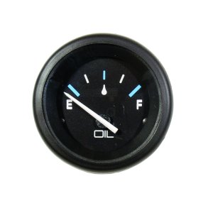 OIL LEVEL GAUGE Black Face, Blue Graduations, Black Bezel