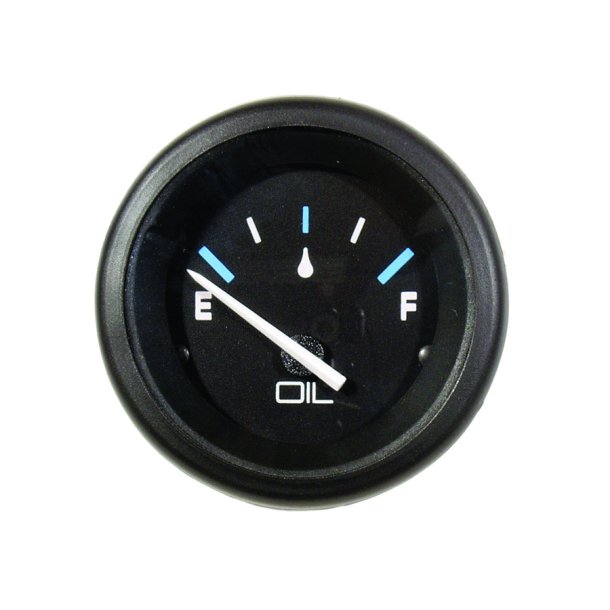 OIL LEVEL GAUGE Black Face, Blue Graduations, Black Bezel