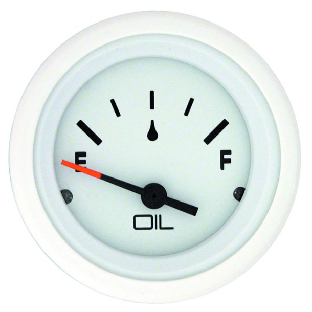 OIL LEVEL GAUGE White Face, Black Graduations, White Bezel