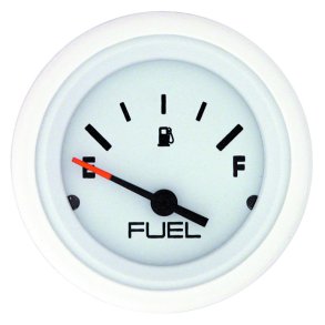 FUEL LEVEL GAUGE White Face, Black Graduations, White Bezel