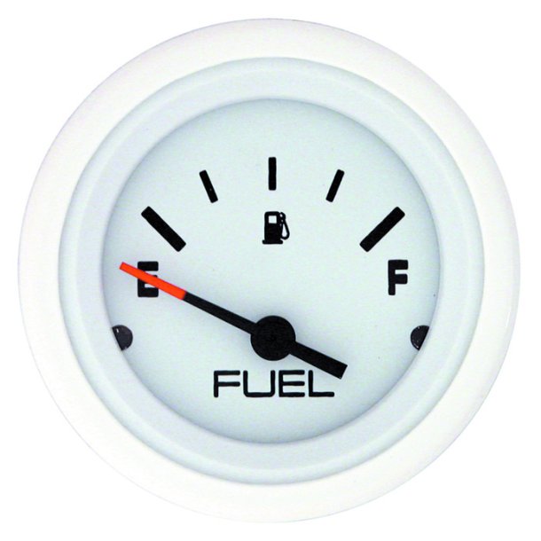FUEL LEVEL GAUGE White Face, Black Graduations, White Bezel
