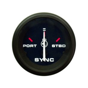 GAUGE Dual Engine Synchronizer, Black Face, Red Graduation, Black Bezel
