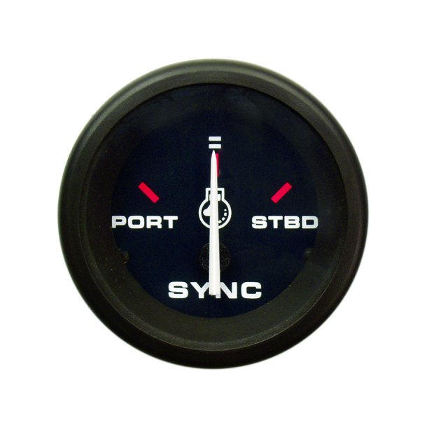 GAUGE Dual Engine Synchronizer, Black Face, Red Graduation, Black Bezel