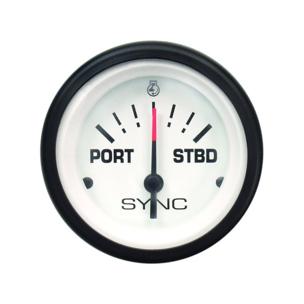 GAUGE Dual Engine Synchronizer, White Face, Black Graduations, Black Bezel